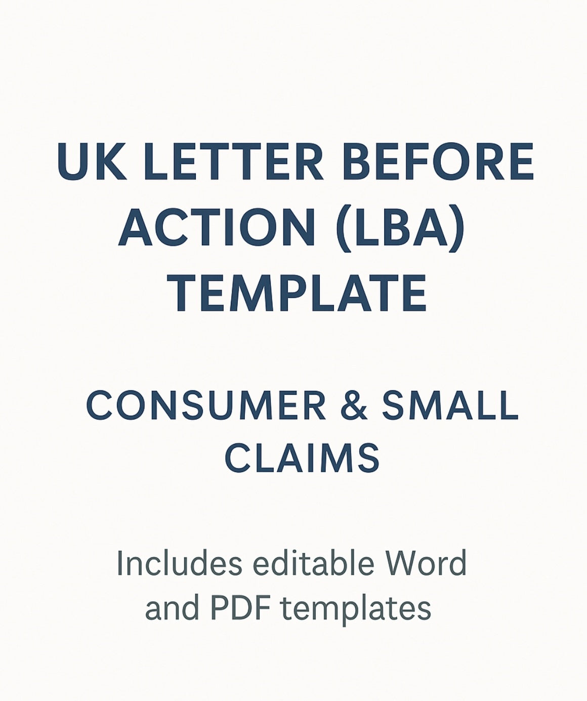 UK Letter Before Action Template (Consumer & Small Claims)
