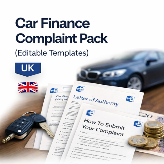 Car Finance Complaint Pack (DIY Templates)