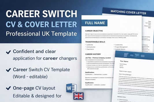 Career Change CV & Cover Letter – UK Professional Template