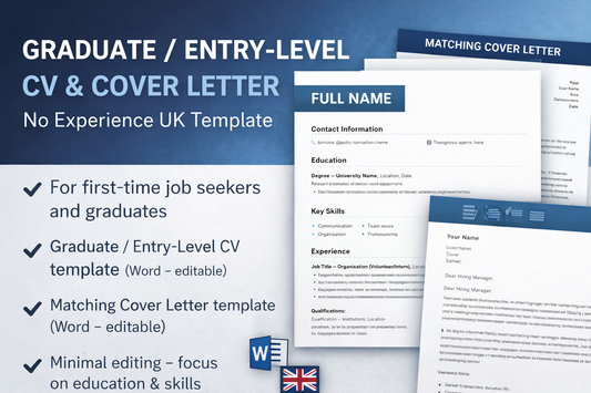 Graduate CV & Cover Letter – No Experience (UK, ATS-Optimised)